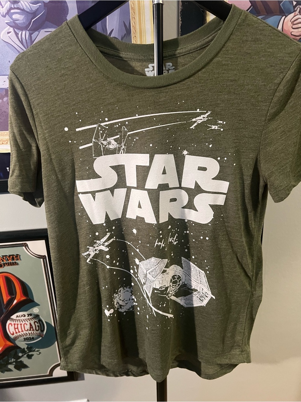 Star Wars Olive Green Tee with White Graphic